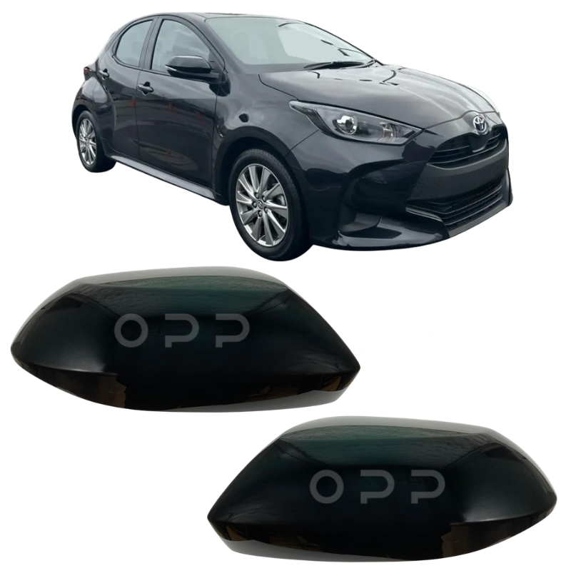 Toyota Yaris 2020-2025 Door Wing Mirror Cover Painted Gloss Black