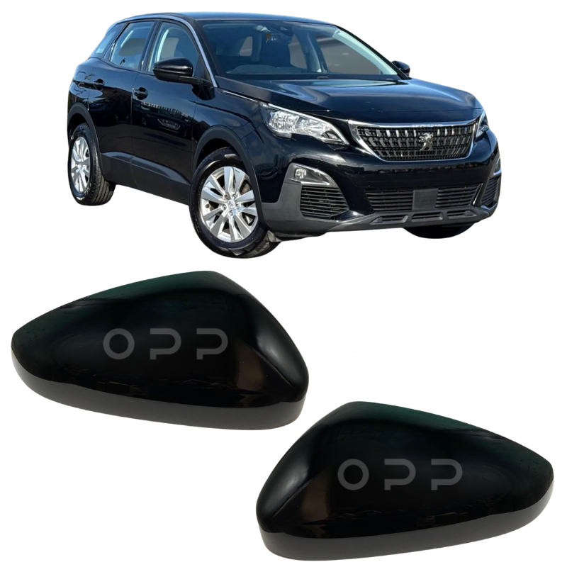 Peugeot 3008 2016- Door Wing Mirror Cover Painted Gloss Black