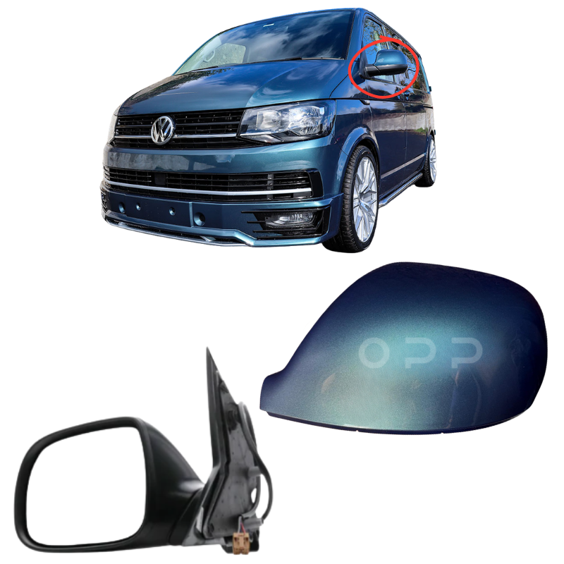 VW Transporter T6 T6.1 2015-2025 Wing Mirror Complete Painted Bamboo Green LH6Z