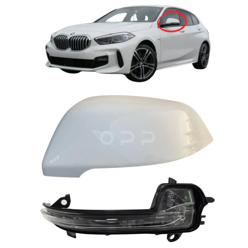 BMW 1 Series 2019- Door Wing Mirror Cover & Indicator Painted Alpine White