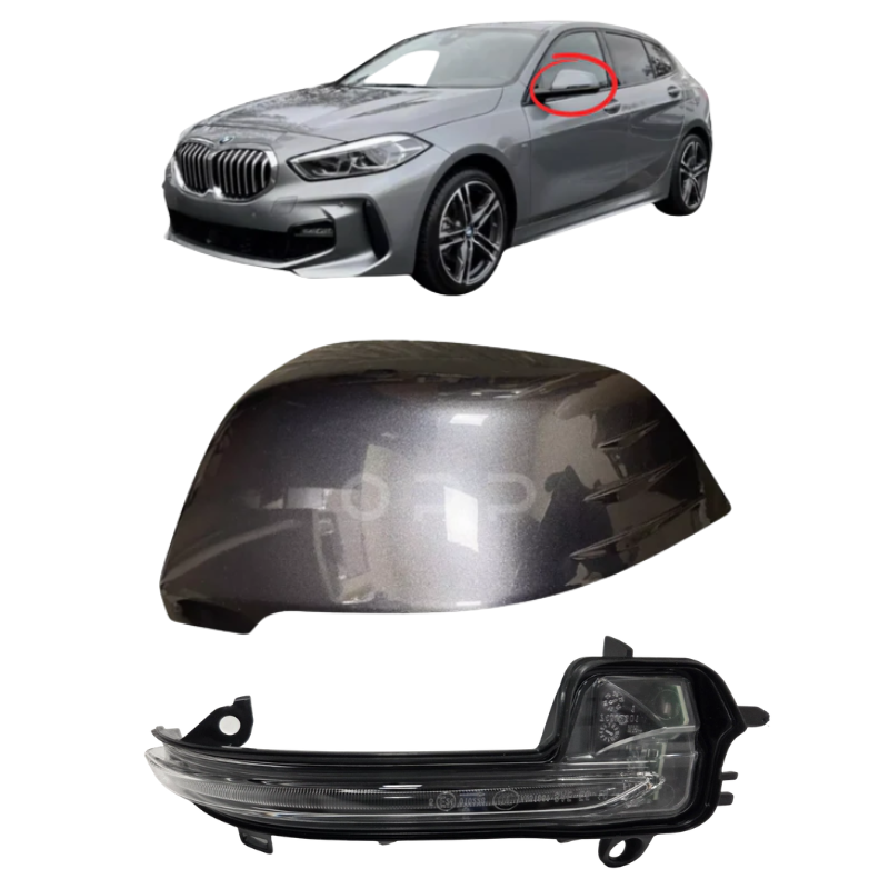 BMW 1 Series 2019- Door Wing Mirror Cover & Indicator Painted Mineral Grey B39