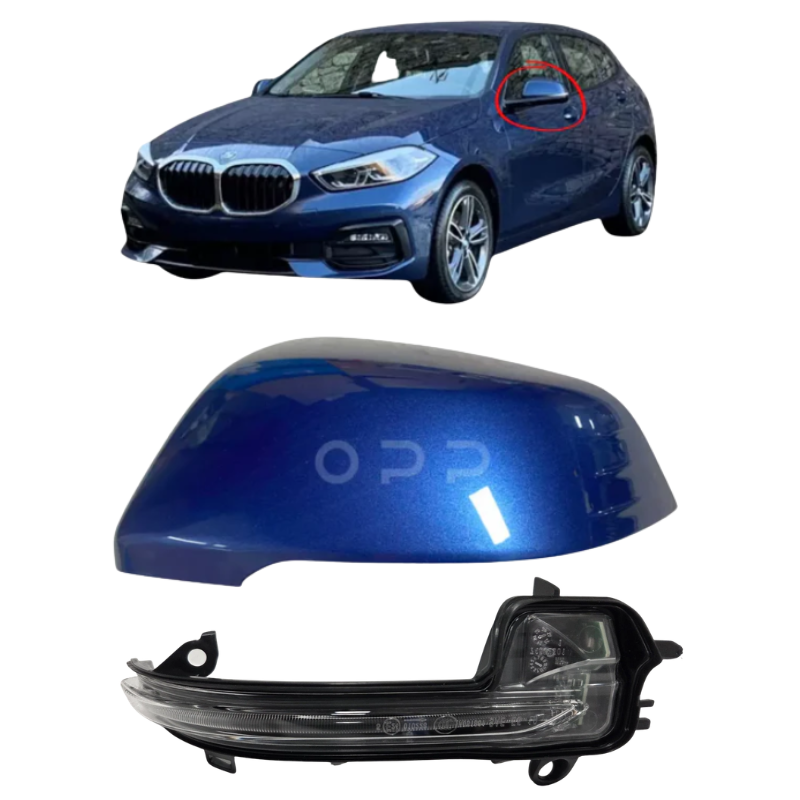 BMW 1 Series 2019- Door Wing Mirror Cover & Indicator Painted Phytonic Blue C1M