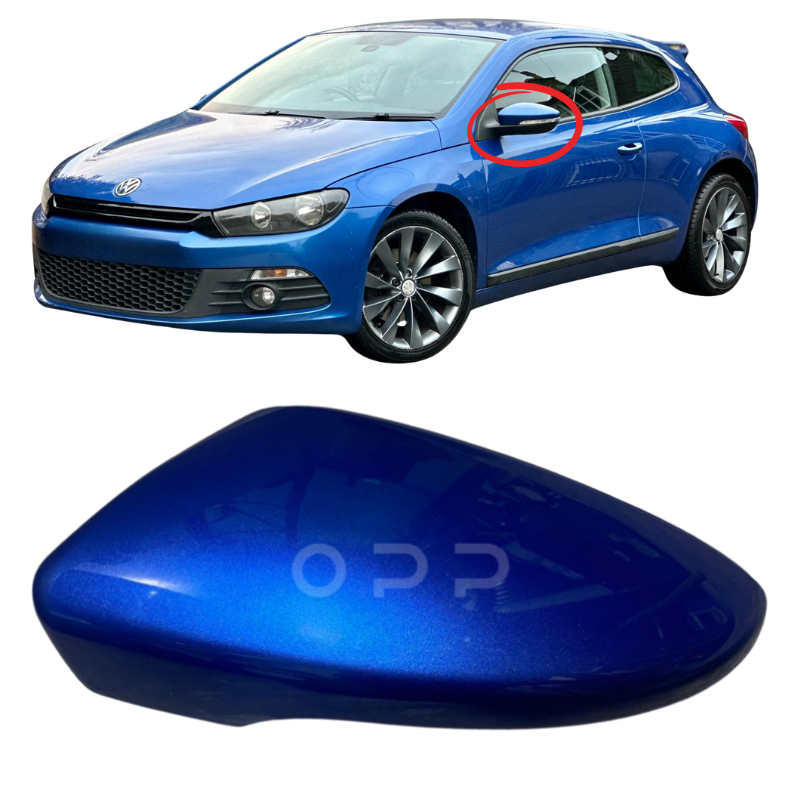 VW Scirocco 2008-2017 Door Wing Mirror Cover Painted Blue
