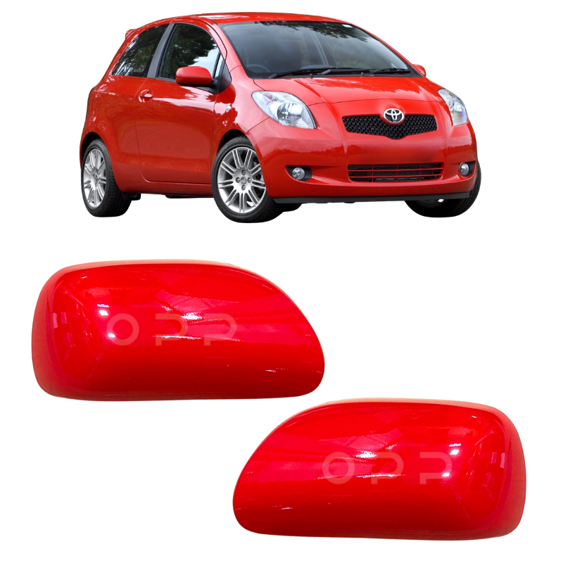 Toyota Yaris 2006-2011 Door Wing Mirror Cover Painted Super Red