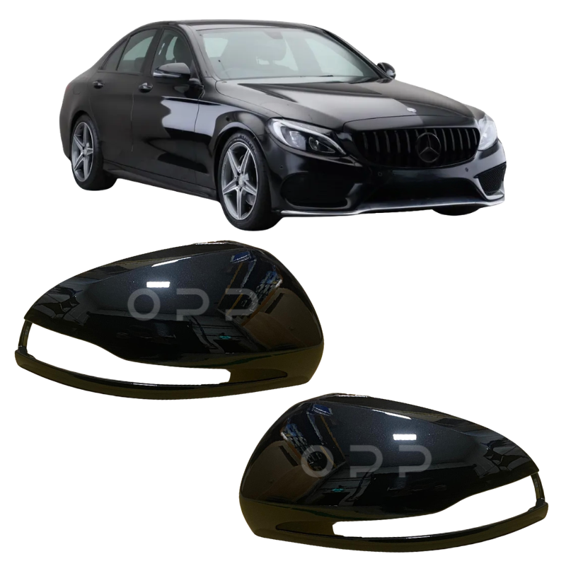 Mercedes Benz C Class 2015-2021 Door Wing Mirror Cover Painted Obsidian Black 197