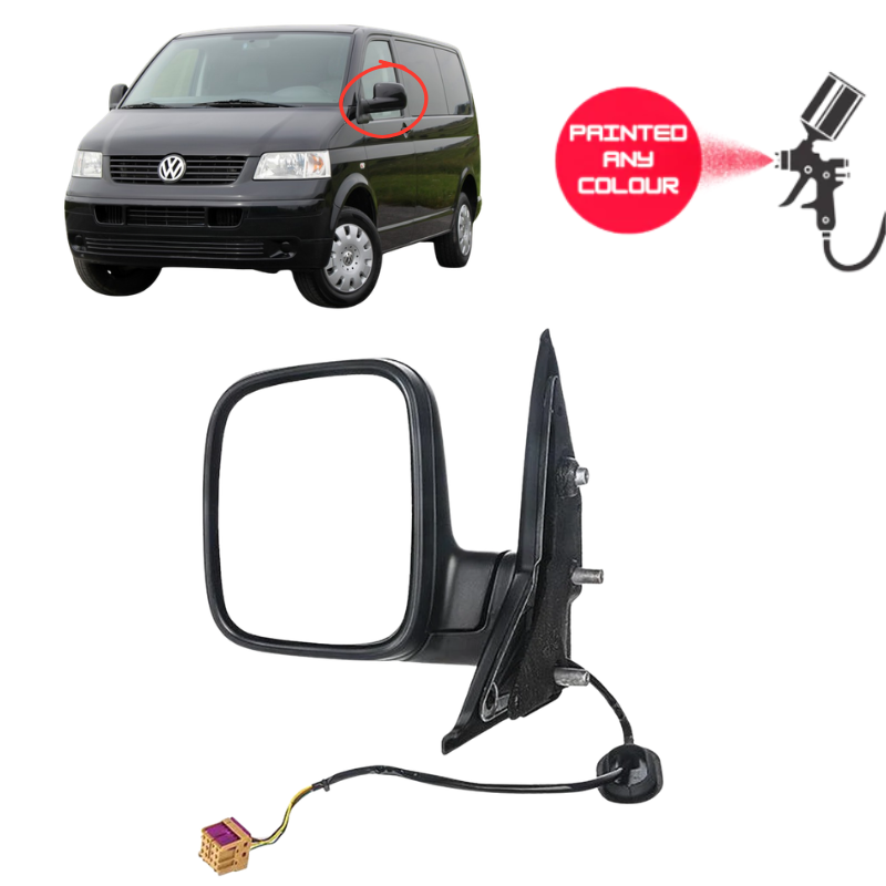 VW Transporter T5 2003-2010 Door Wing Mirror Complete Painted Electric
