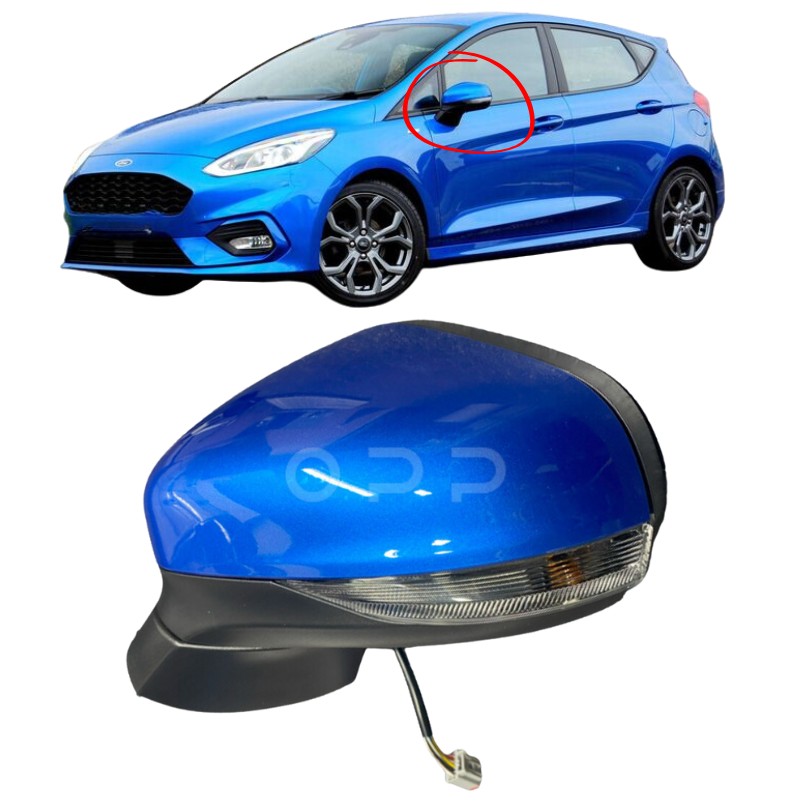 Ford Fiesta MK8 2017- Wing Mirror Painted Desert Island Blue Electric Powerfold