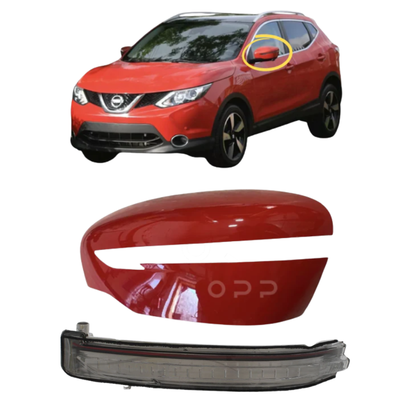 Nissan Qashqai 2014-2021 Door Wing Mirror Cover & Indicator Painted Z10 Solid Red