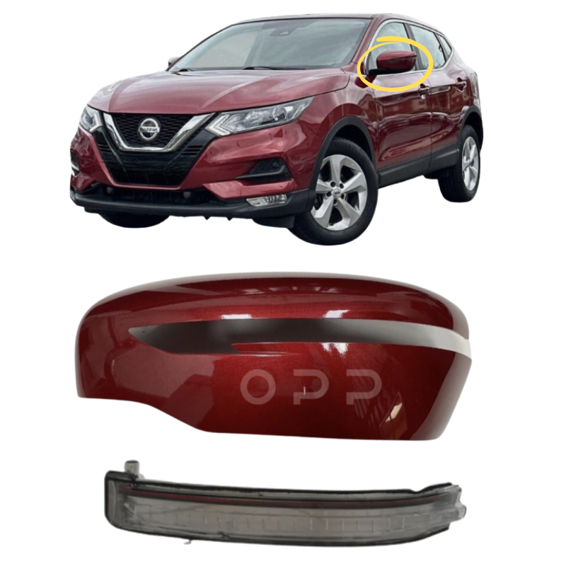 Nissan Qashqai 2014-2021 Door Wing Mirror Cover & Indicator Painted Magnetic Red NAJ