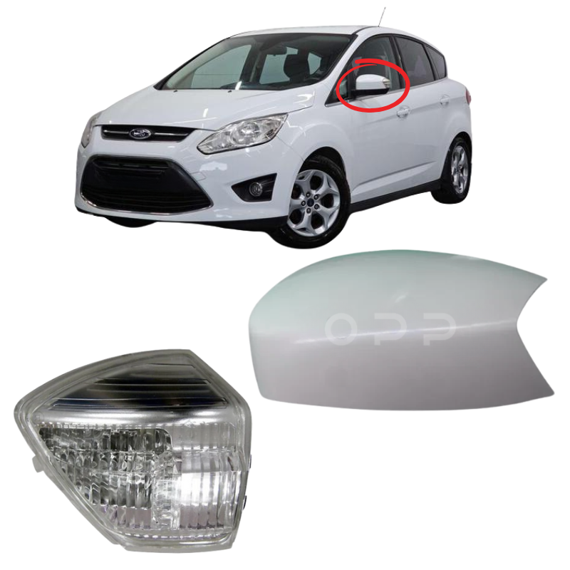 Ford C-Max 2010-2019 Door Wing Mirror Cover & Indicator Painted White