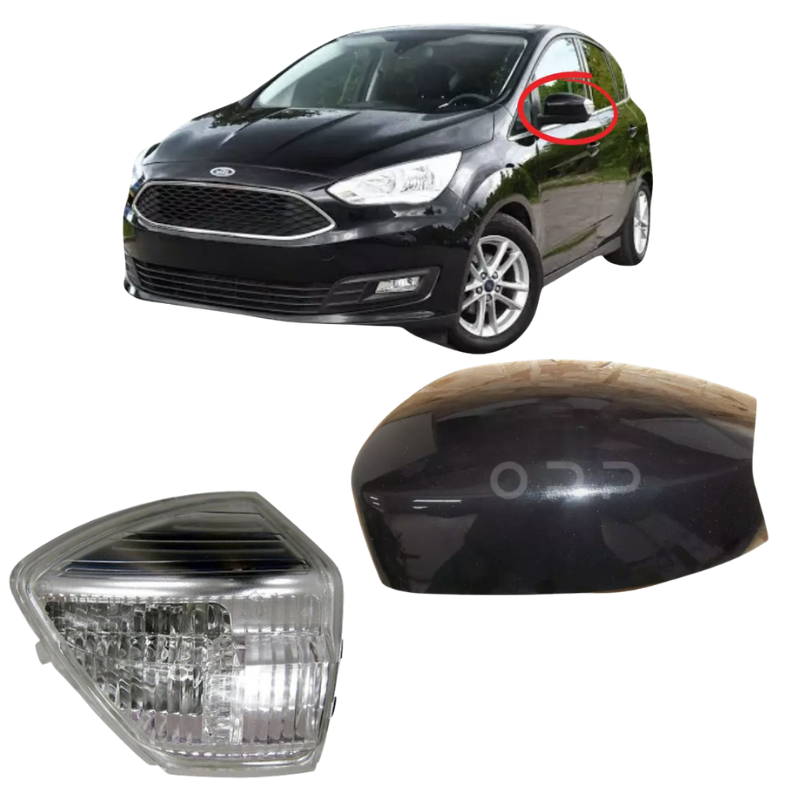 Ford C-Max 2010-2019 Door Wing Mirror Cover & Indicator Painted Panther Black