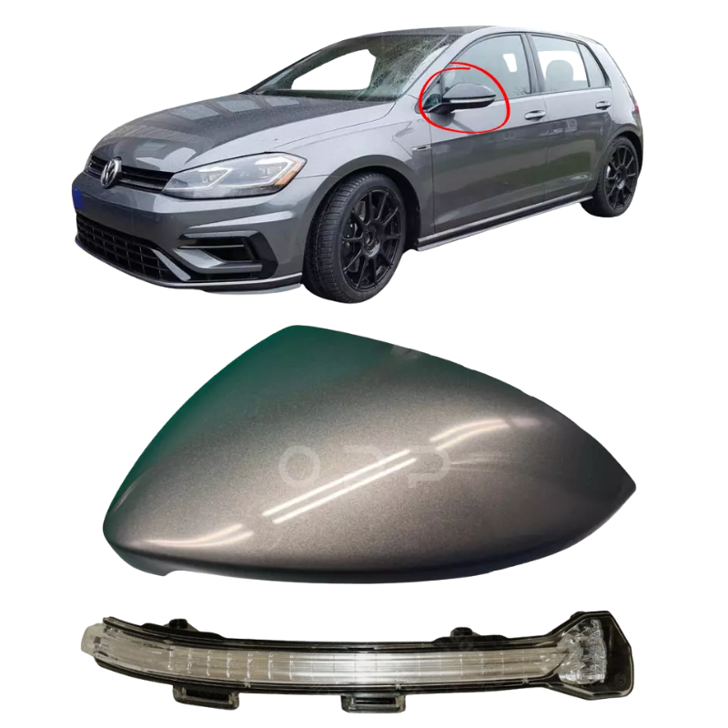 VW Golf MK7 2013-2020 Door Wing Mirror Cover & Indicator Painted Indium Grey LR7H
