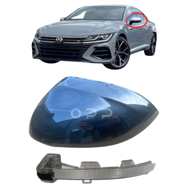 VW Arteon 2017-2022 Door Wing Mirror Cover & Indicator Painted Indium Grey LR7H