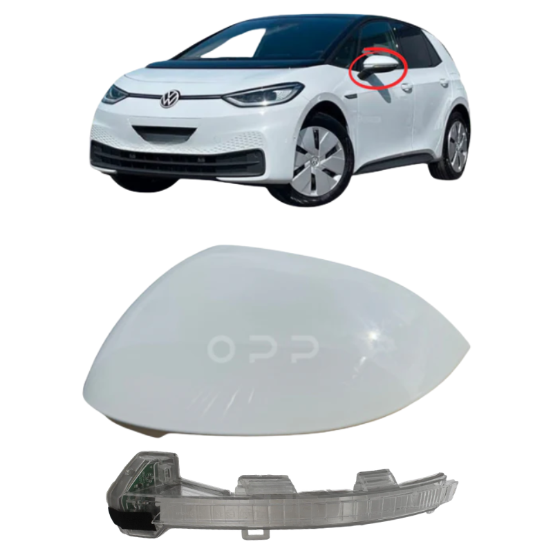VW ID3 2020- Door Wing Mirror Cover & Indicator Painted Glacier White LS9R