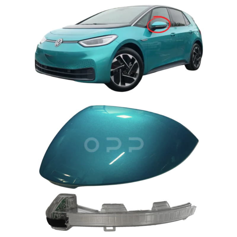 VW ID3 2020- Door Wing Mirror Cover & Indicator Painted Makena Turquoise LC6L