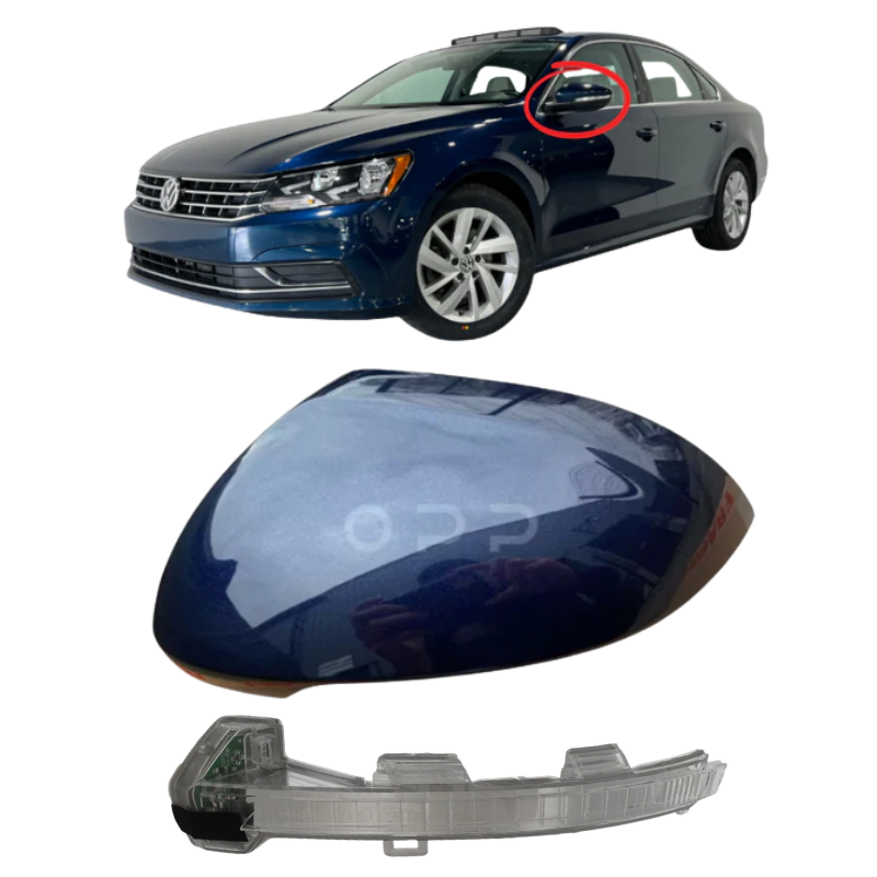 VW Passat 2015-2022 Wing Mirror Cover & Indicator Painted Night Blue LH5X