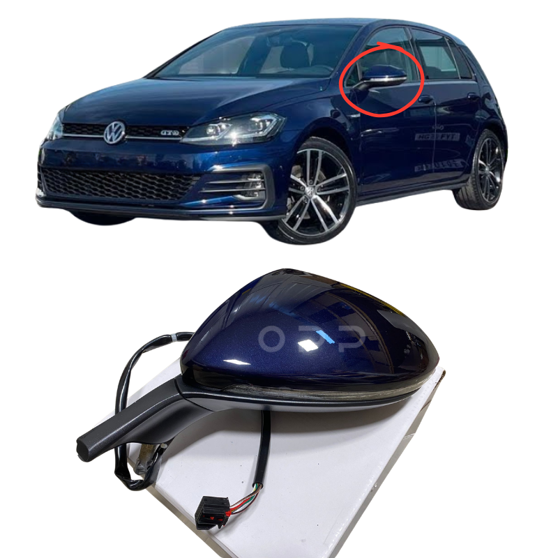 VW Golf MK7 2013-2020 Door Wing Mirror Complete Painted Atlantic Blue