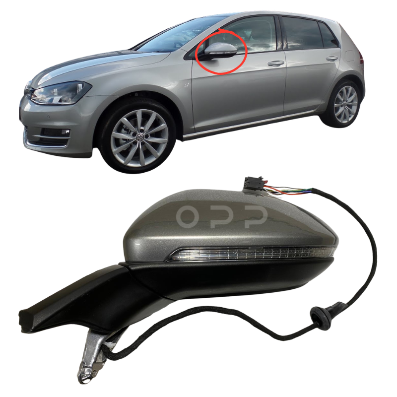 VW Golf MK7 2013-2020 Door Wing Mirror Complete Painted Tungsten Silver