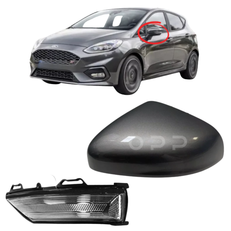 Ford Fiesta MK8 2018- Door Wing Mirror Cover & Indicator Painted Magnetic Grey