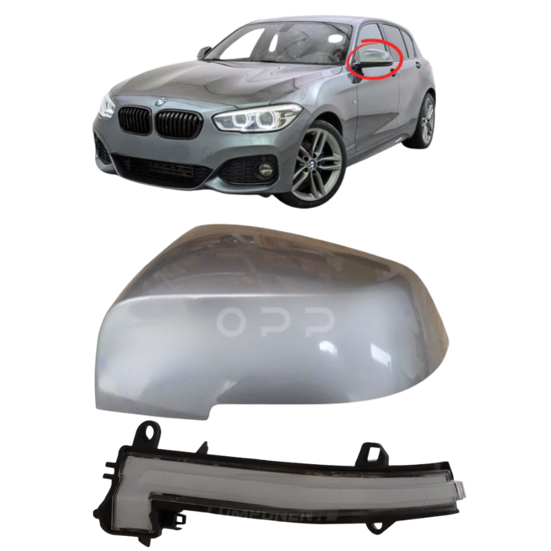 BMW 1 Series 2010-2019 Door Wing Mirror Cover & Indicator Painted Ferric Grey B55