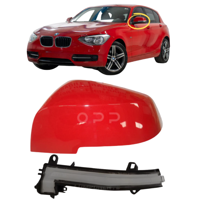 BMW 1 Series 2010-2019 Door Wing Mirror Cover & Indicator Painted Crimson Red A61