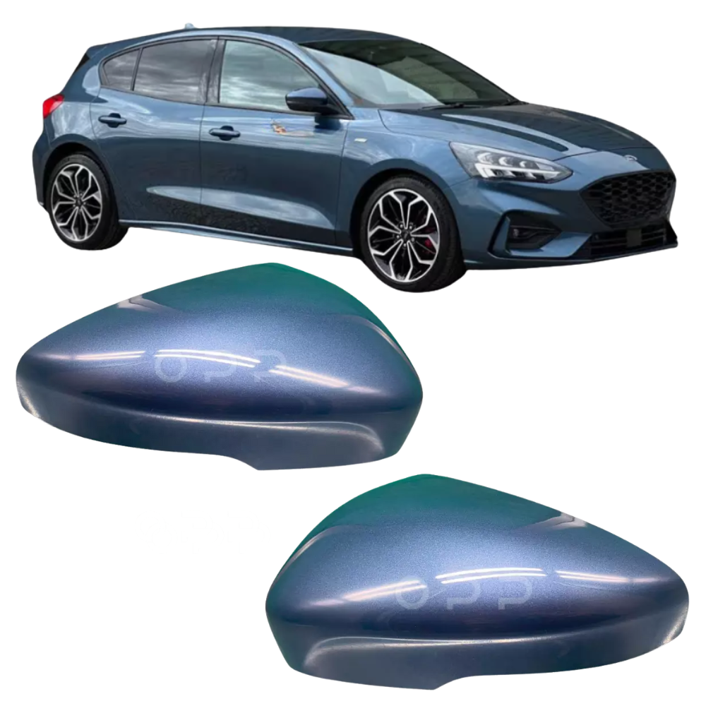 Ford Focus MK4 2018- Door Wing Mirror Cover Painted Blue Metallic
