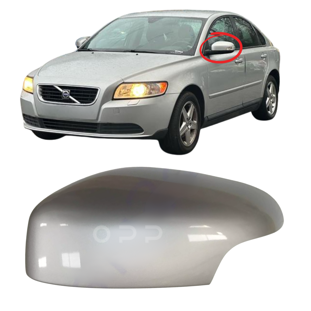 Volvo S40 2007-2009 Door Wing Mirror Cover Painted Silver
