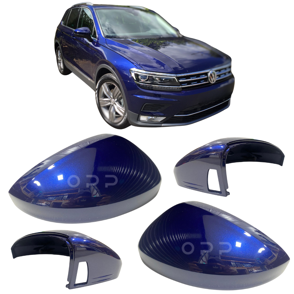 VW Tiguan 2017-2022 Door Wing Mirror Cover Painted Atlantic Blue LC5B Lane Assist