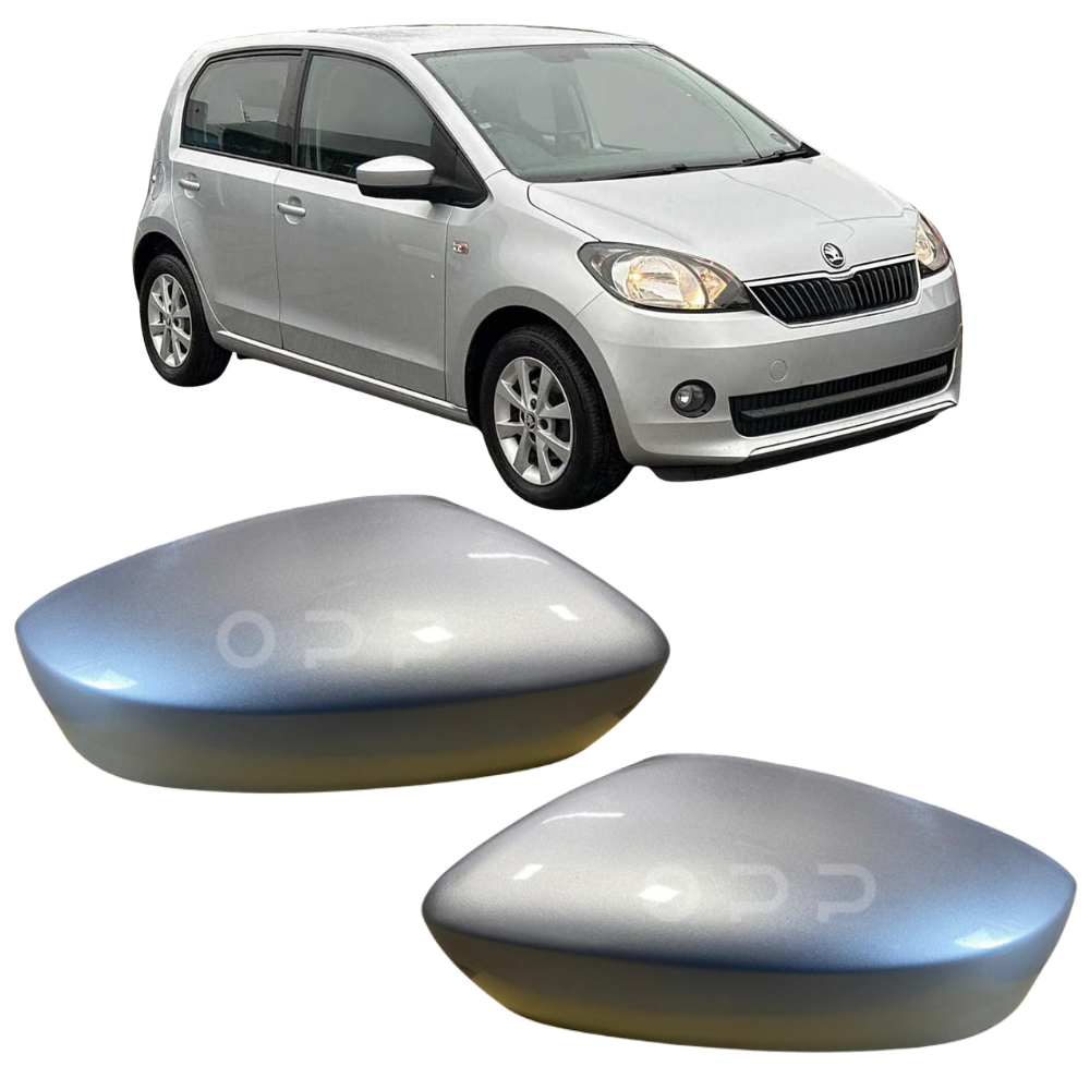 Skoda Citigo 2012-2020 Door Wing Mirror Cover Painted Reflex Silver