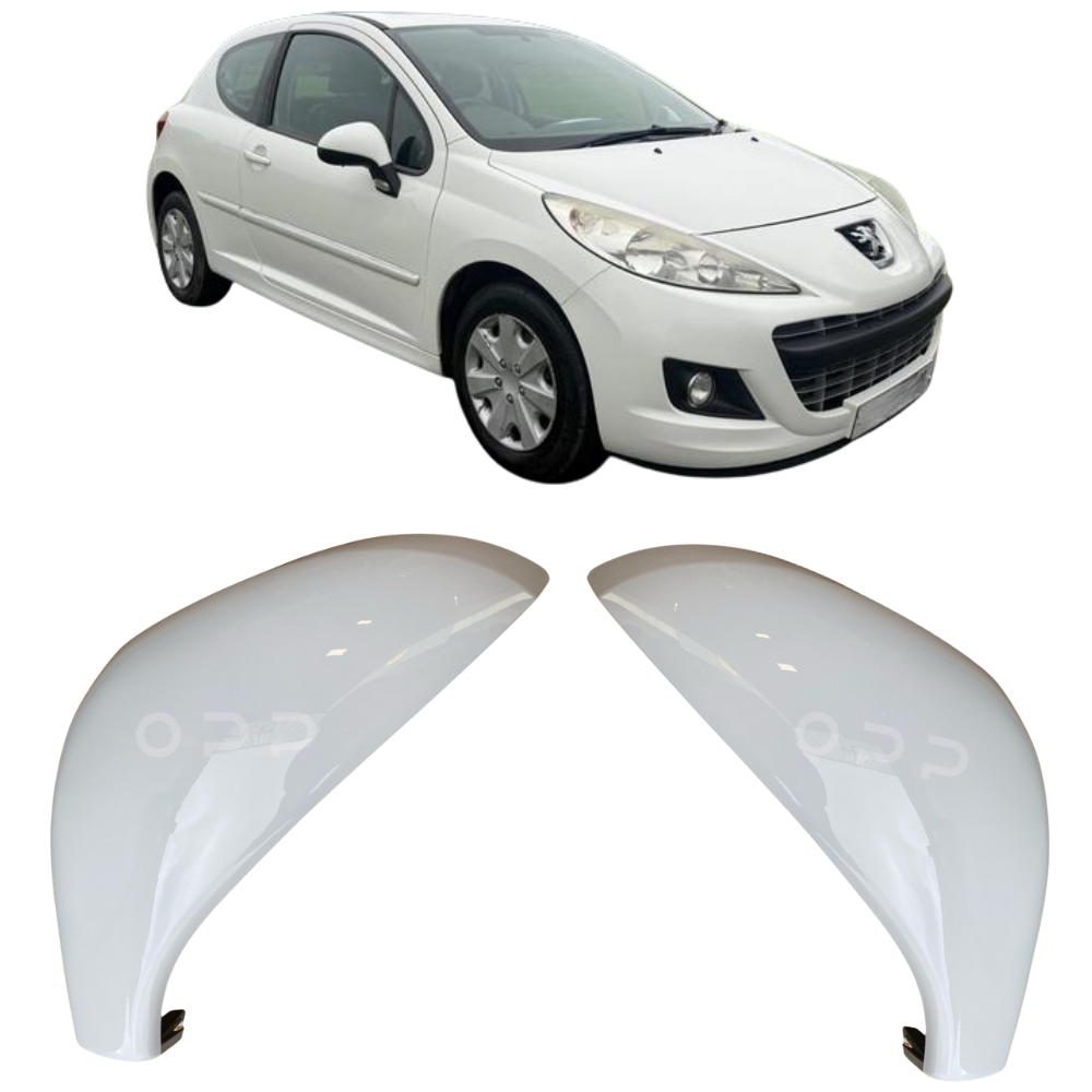Peugeot 207 Including CC 2006-2013 Door Wing Mirror Cover Painted White