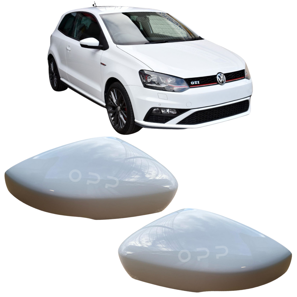 VW Polo 2009-2017 Door Wing Mirror Cover Painted White