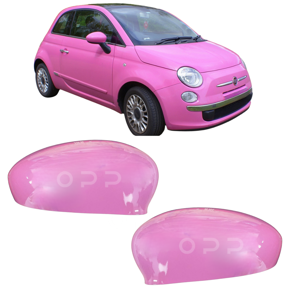 Fiat 500 2008-2023 Door Wing Mirror Cover Painted Barbie Rosso Pink