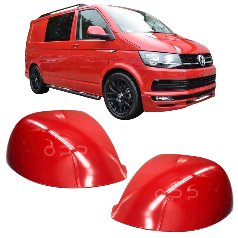 VW T6 T6.1 Transporter 2015-2024 Door Wing Mirror Cover Painted Cherry Red LH3T