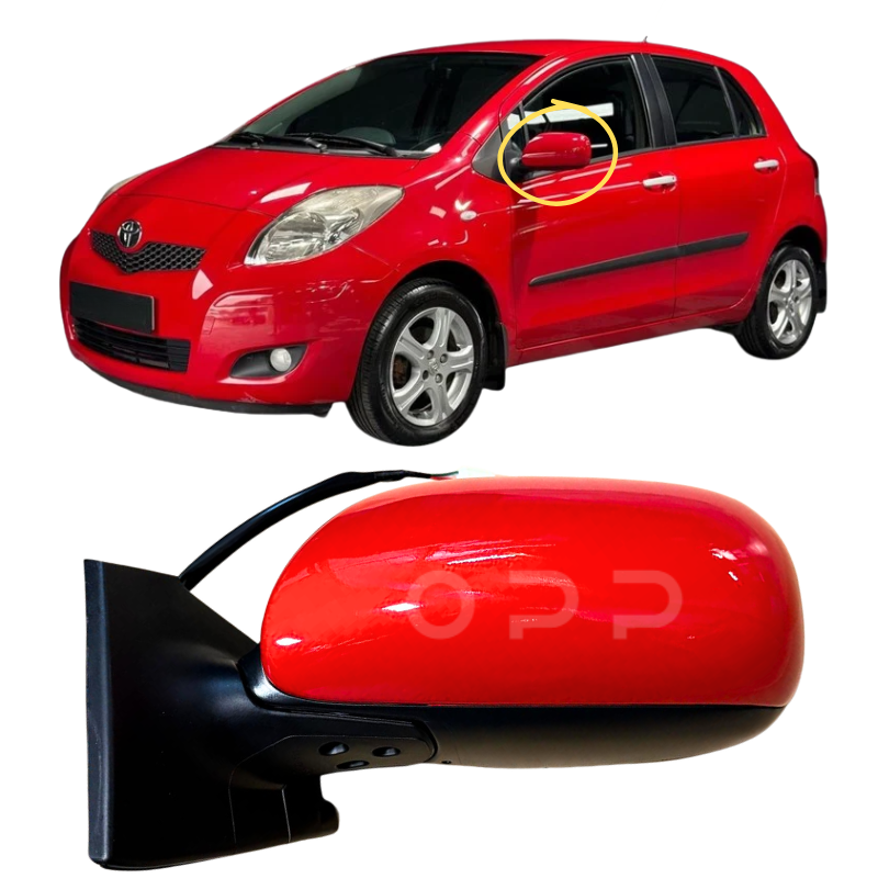 Toyota Yaris 2006-2011 Door Wing Mirror Complete Painted Electric Super Red