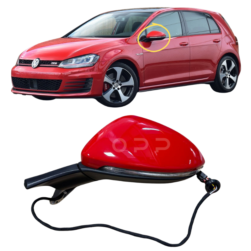 VW Golf MK7 2013-2020 Door Wing Mirror Complete Painted Tornado Red LY3D