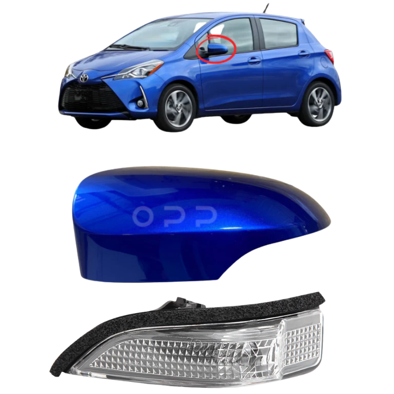 Toyota Yaris 2011-2020 Door Wing Mirror Cover & Indicator Painted Nebula Blue