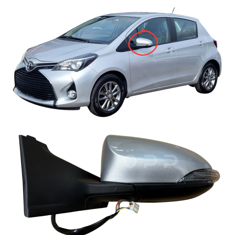 Toyota Yaris 2011-2019 Door Wing Mirror Complete Painted Silver