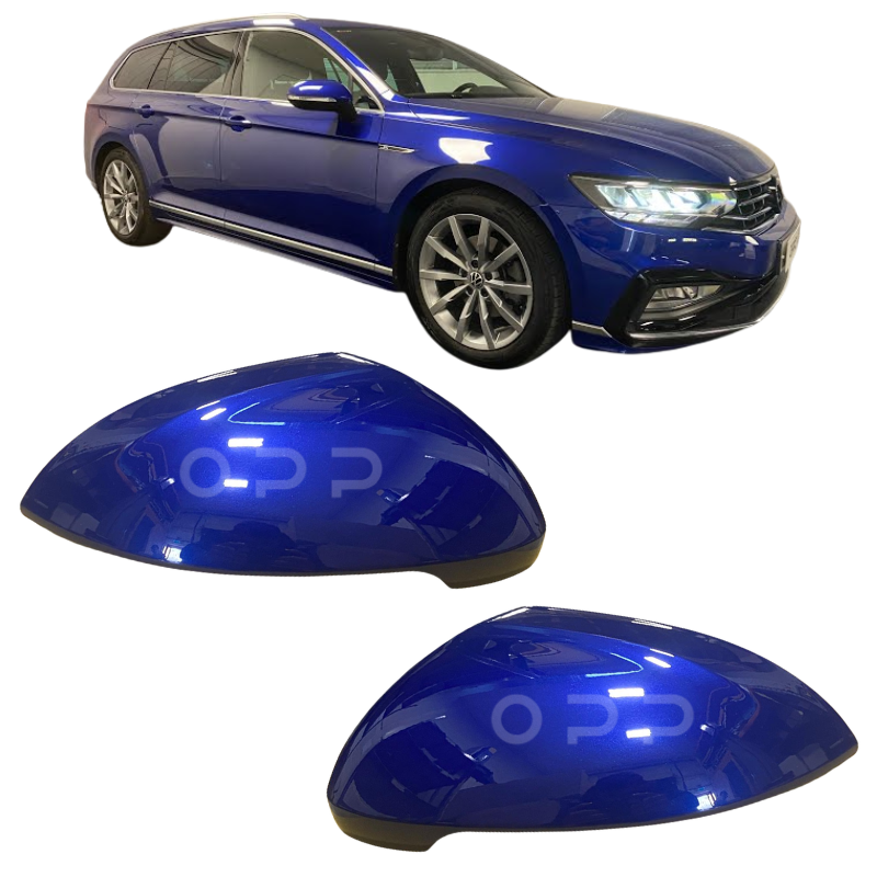 VW Passat MK7 B8 2015- Door Wing Mirror Cover Painted Lapiz Blue LD5K