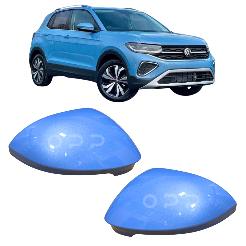 VW T-Roc 2022- Door Wing Mirror Cover Painted Clear Blue Metallic LT5M