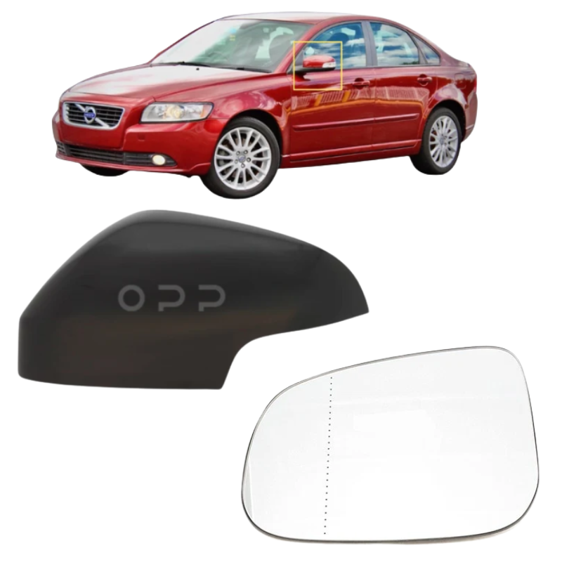 Volvo S40 2010-2013 Door Wing Mirror Cover & Mirror Glass Unpainted
