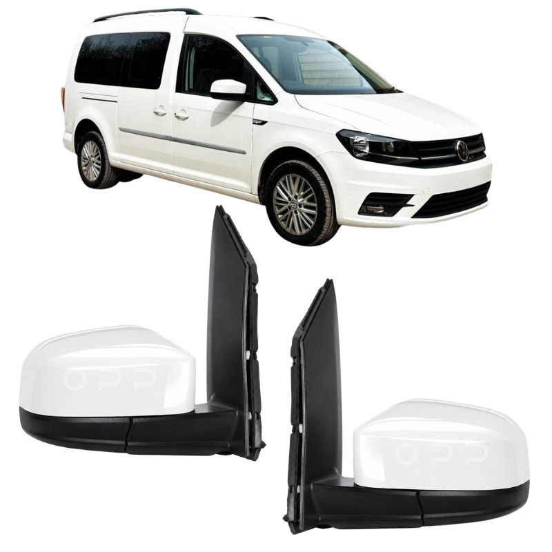 VW Caddy 2004-2021 Door Wing Mirror Electric Painted LB9A Candy White