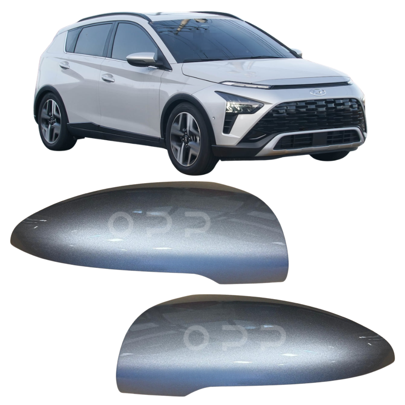 Hyundai Bayon 2022- Door Wing Mirror Cover Painted Silver
