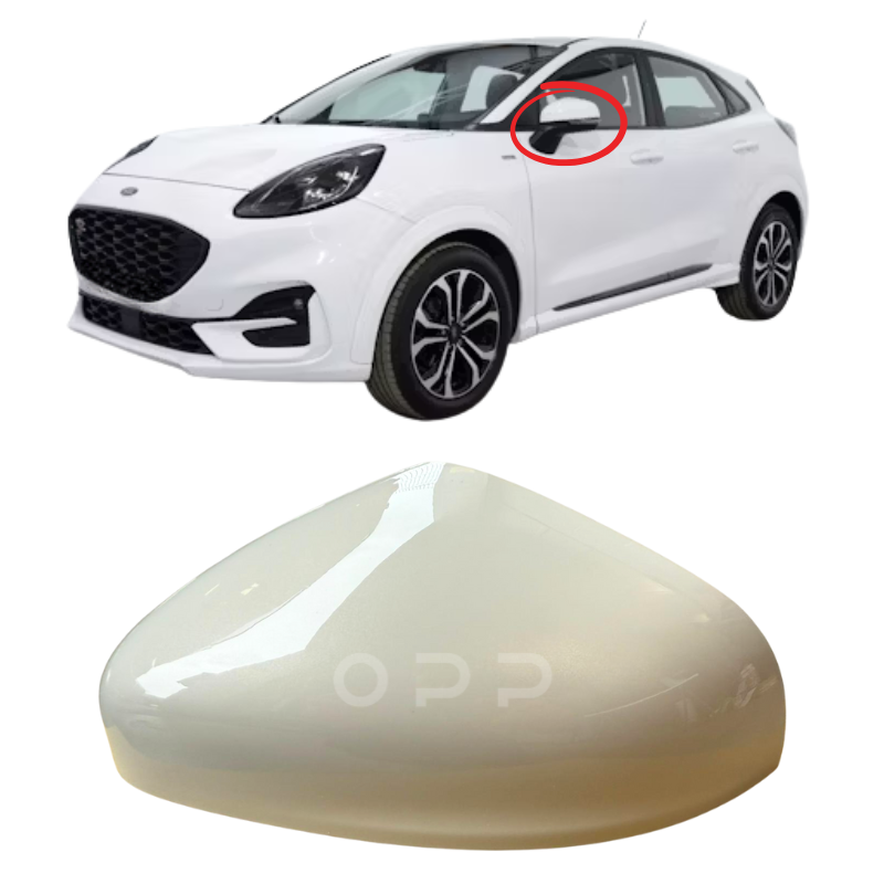 Ford Puma 2019- Door Wing Mirror Cover Painted Metropolis White