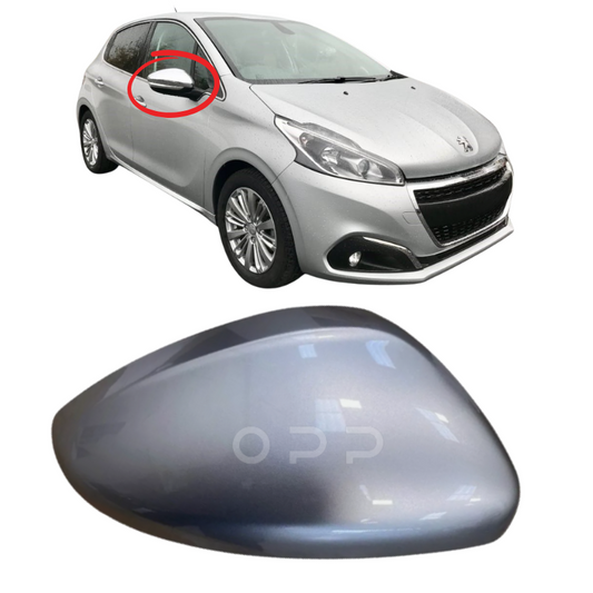 Peugeot 208 2012-2019 Door Wing Mirror Cover Painted Silver