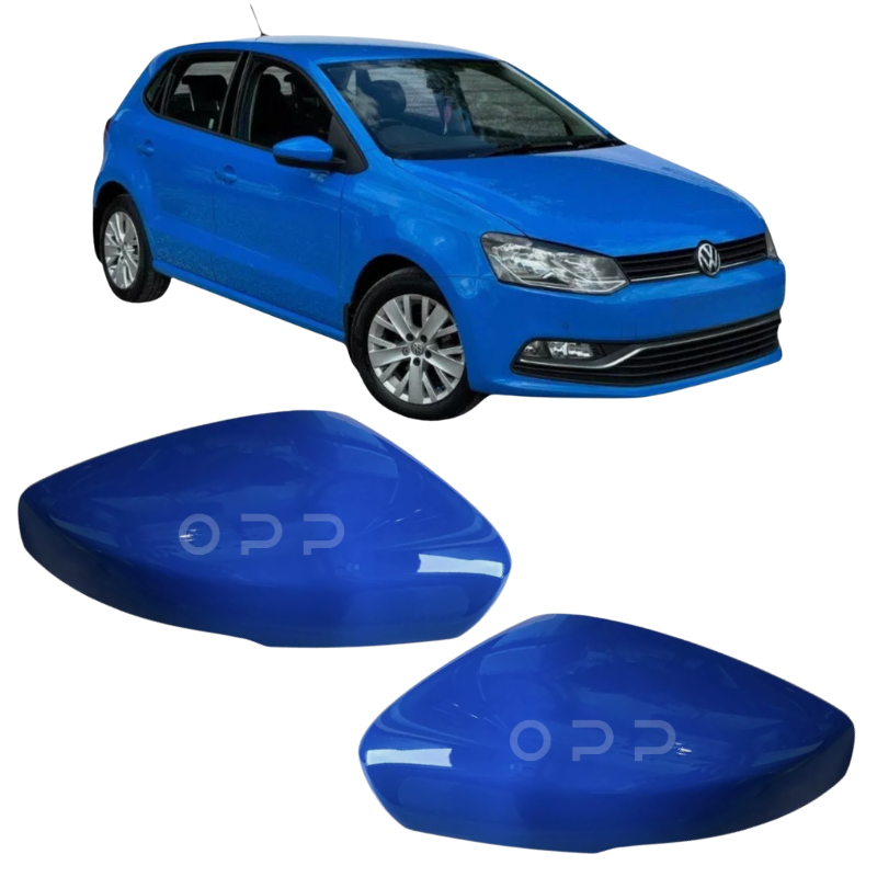 VW Polo 2009-2017 Door Wing Mirror Cover Painted Cornflower Blue LD5C