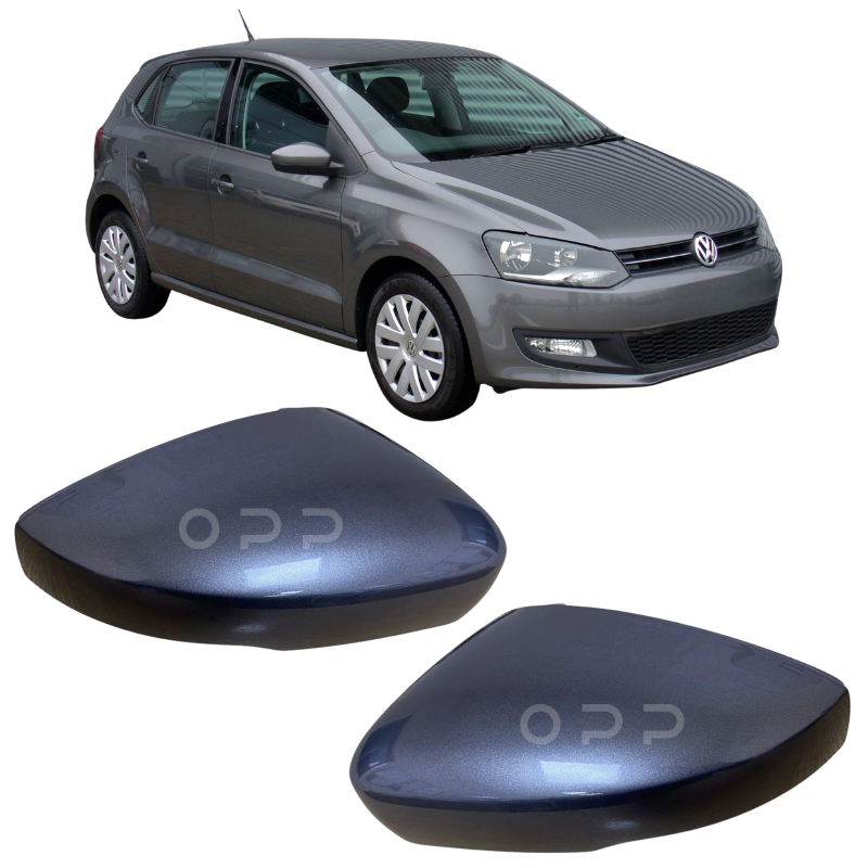 VW Polo 2009-2017 Door Wing Mirror Cover Painted Pepper Grey LD7R