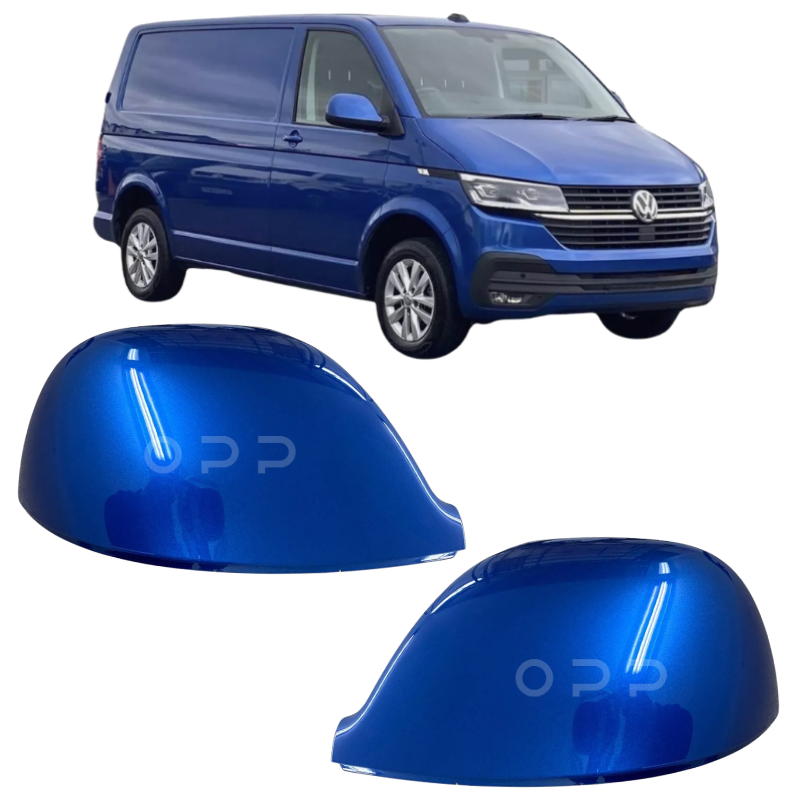 VW T6 T6.1 Transporter 2015-2024 Door Wing Mirror Cover Painted Ravenna Blue LA5W