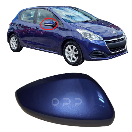 Peugeot 208 2012-2019 Door Wing Mirror Cover Painted Virtual Blue KUC