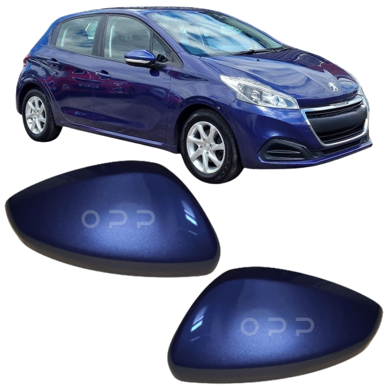 Peugeot 208 2012-2019 Door Wing Mirror Cover Painted Virtual Blue KUC