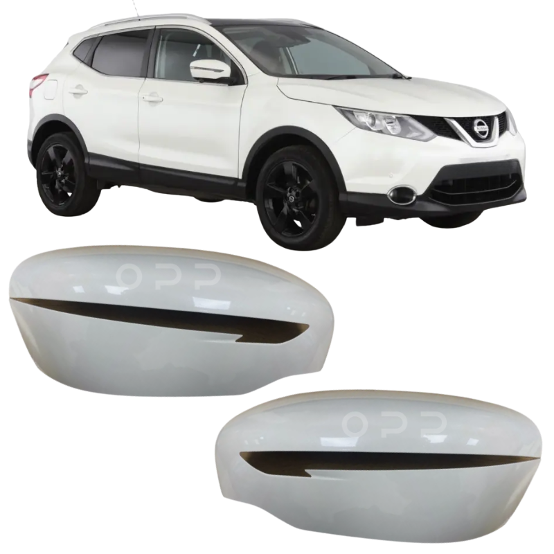 Nissan Qashqai 2014-2021 Door Wing Mirror Cover Painted White QAB